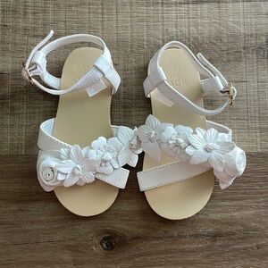 Toddler Girl Janie and Jack White Leather Sandals size 6C